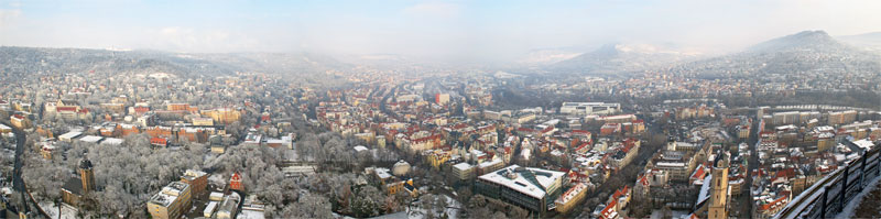 jWinterlicher Panoramablick auf Jena