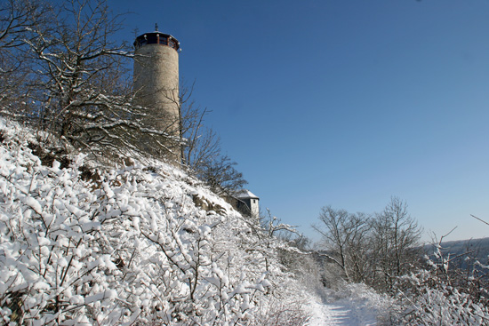 Blick zum Fuchsturm bei Jena