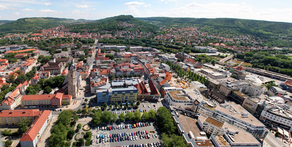 Blick auf Jena vom JenTower